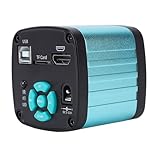 Cámara de Microscopio Industrial, 48MP 4K 1080p HDMI Cámara de Microscopio Digital 5X Zoom Digital Cámara de Video Electrónica de Mano con Salida USB2.0 para Fotos, Video (Enchufe de la UE 100-240V)