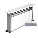 Klarstein Royal Flush Eco 75 Extractor de Encimera - Eficiencia A++, 720 m³/h, Acero Inoxidable, Control Táctil, Luz Led 6500 K, Campana Extractora Cocina, Blanco