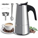 JADIAHOME | Set de Café Premium: Cafetera Italiana 6 Tazas - Compatible con Inducción, Vitrocerámica y Gas | Cafetera Italiana Induccion | Cafetera Induccion Acero Inoxidable | Cafetera para Induccion