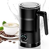 NWOUIIAY Espumador de Leche 4 en 1 Espumador de Leche Eléctrico 600W 350ml Espuma Caliente/Fría Control de Temperatura Inteligente Calentar Leche y Leche con Chocolate ​para Café Latte Capuchino