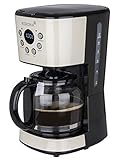 Korona 10666 Cafetera Retro | Crema | 1,5 Litros | Cafetera de filtro | Pantalla LCD | Temporizador | incl. Filtro permanente (Crema)