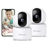 GALAYOU 2K Cámara Vigilancia WiFi Interior Camara Vigilancia Bebé IP con Vista de 360°, Detección de Movimiento, 24/7 Grabación en Tarjeta SD y Audio Bidireccional, Compatible con Alexa, G2 (2pack)