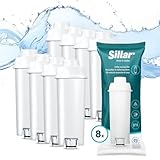 Sillar 8x Filtro de Agua para Cafetera Delonghi DLSC002, SER3017 & 5513292811 - Compatible con las series ECAM, ESAM, ETAM | Cartuchosde Carbón Activado Se adapta a Dinamica, PimaDonna