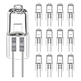 Morotty Paquete de 12 Bombillas Halógenas G4 12V 10W, Lampara Halogena G4 Regulable 2700K Blanco Cálido, Bombilla G4 Para Iluminación del Paisaje, Luz del Gabinete, Iluminación de Pista