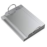 Onlyfire plancha barbacoa de acero inoxidable universal para barbacoa de carbón, parrilla de gas y más, rectangular, 51 x 32 x 12,4 cm