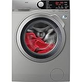 AEG L7FEE842S Lavadora de Libre Instalación, Carga Frontal, 8 Kg / 1400 rpm, Motor Inverter, Función Vapor, Programa Rápido, Panel de control LCD, Puerta XL Plateada, Clase B, Fabricado en UE