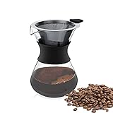 Vierta sobre la máquina de café, cafetera de goteo manual con filtro de acero inoxidable goteador de café reutilizable