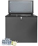 Smad Congelador de Gas Horizontal 70L para Camping y Garaje, 12V/240V/ Propano, Silencioso,21db,Negro