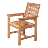 LOLAhome Silla Sillón de jardín Resistente y Duradero | De Madera natual sostenible de Acacia con FSC | para Exterior, jardín, terraza, balcón o Piscina | Kate