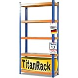 KARAT Estantería de metal para cargas pesadas, 180 x 90 x 45 cm, 5 estantes ajustables (azul y naranja)