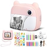 HEGSPE Camara Fotos Infantil Instantanea, 2,4' HD 2.5K Cámara Fotos Infantil Imprime Fotos Photo Creator con Tarjeta SD de 32G y 3 Rollo Papel Fotográfico de Impresión, para Niños de 3 a 12 Años