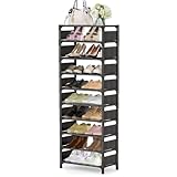 esonstyle Zapatero de 10 Niveles hasta 20-25 Pares, Estante de Zapatos de Metal Resistente y Estrecho, Ahorro de Espacio para Closet, Pasillo, Garaje, Sala de Estar