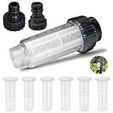 7 Piezas Filtro de Agua Hidrolimpiadora, Limpiadora Lavadora a Presion Filtro Antical, Filtro de 3/4 Pulgadas con 6 Filtros + 2 Adaptadores, Compatible con Hidrolimpiadora Karcher K2 - K7