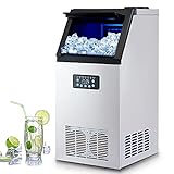 CREWORKS Máquina para Hacer Hielo 59KG/24H Máquina de Hielo Industrial 36PCS con Capacidad de Almacenamieto 10KG Máquina de Cubito de Hielo para Restaurante y Cafetería