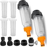 LATRAT Juego de 2 filtros de agua para manguera de jardín, 2 unidades de 3/4 pulgadas, prefiltro de agua, prefiltro de agua, bomba de jardín, limpiador de alta presión para autocaravana, riego de