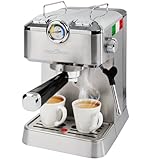 ProfiCook® Máquina espresso | portafiltro | Bomba espresso profesional italiana 20 bar | para café en polvo y cápsulas compatibles con Nespresso | portafiltro para cafetera | PC ES 1267