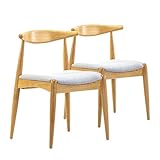 VS Venta-stock Pack 2 sillas Corzo Color Roble, Madera Maciza, 52,5 cm (Largo) 50 cm (Profundo) 74,5 cm (Alto)