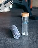 The Alkaline Method Glass Go Botella de filtro de agua alcalina, aumenta el pH, antioxidante, antibacteriano, reduce el flúor, elimina metales pesados y cloro, botella de agua de vidrio portátil con