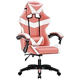 Mi Ko Mi Ka Silla Gaming para Escritorio, Oficina y Juegos Online Giratoria. Silla Cómoda de Altura Ajustable para Gaming ergonómica, de Piel sintética (SILLA-GAMING-813-ROSA)