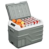 Alpicool 35L Portátil Coche Frigoríficos, Nevera Portátil Eléctrica 12/24V DC 100~240 Voltios AC, Refrigerador de Coche para Camping, Hogar, Viajes, Automóvil, Camión, Pesca, 20°C a -20°C