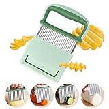 Redamancy Cortador de Patatas, Cortador de Ondas, Cortadora de Verduras, Patatas Cortador Ondulado de Acero Inoxidable, Cortador de Ondas para Niños para Papas Fritas, Frutas, Verduras y Mantequilla