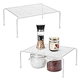 Lonian Organizador de armario de cocina, estante de almacenamiento para el hogar y la cocina, estante de alambre para armarios de cocina, encimeras, despensas, alimentos y utensilios (paquete de 2)