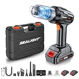 SEALIGHT Aspirador de Mano, 21000PA Aspirador Coche Potente, Baterías Duales, 9 en 1 Aspirador sin Cable, USB Recargable Mini Aspiradoras para Coche (Nergo)