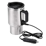 Taza de calefacción de coche - Hervidor de coche, taza de calefacción de coche eléctrica de acero inoxidable para el agua del té del café 450ml 12V