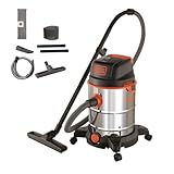 Black+Decker BXVC30XDE Aspirador Multiuso de sólidos y líquidos (1600 W, 30 L, Acero INOX)