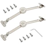 2 Piezas Bisagra Cierre Suave de Soporte de Tapa con Hardware Montaje, Bisagras para Puertas de Muebles Cocina, Bisagra de Soporte Plegable para Armario Estante Caja