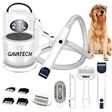 GAVATECH RTP21 Cortapelos Perros con Aspiradora de Pelo, Kit de Peluquería para Mascotas 5 en 1, Aspira el 99% del Pelo, 5 Herramientas de Belleza，4 Peines Guía, Corte Pelo para Perros y Gatos