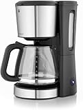 WMF Bueno Cafetera de filtro con jarra de cristal, café de filtro, 10 tazas, botón de inicio/parada, antigoteo, filtro giratorio, apagado automático, placa calentadora, 1000 W