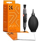 K&F Concept Kit de Limpieza Cámara,4 En 1 Cleaning Kit con Soplador+2 PCS Paño Limpieza Microfibra Envasado al Vacío+Lápiz Limpiador con Cepillo/Cabeza Carbono para Cámara Filtro Objetivo Canon/Nikon