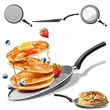 TEHORNEO Sarten Crepes, Sarten Crepes Induccion 28 cm, Crepera, Crepera Sartén, Sartén Tortitas, Comal para Tortillas 28 cm, Antiadherente Apto para Inducción, Vitorcerámica, Gas y Lavavajillas