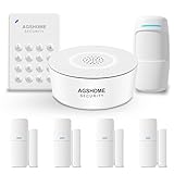 AGSHOME Alarma inalámbrica de 7 Piezas,Kits de Seguridad para el hogar120DB-Compatible con Alexa, Google Assistant