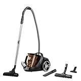 Rowenta Silence Force Cyclonic RO7230 - Aspiradora sin bolsa para parqué, cabezal de 2 posiciones, deslizamiento óptimo, ergonómica, depósito de suciedad de 2.5 l, Color Gris/ Orange