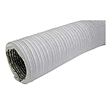 Ø 100mm Tubo de Ventilación PVC/Aluminio - 1m Blanco Conducto d'aire Flexible - Manguera de Aire Acondicionado