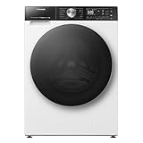 Hisense WF5S1245BW - Lavadora con Vapor, Conectividad Wifi, Carga Frontal 12 Kg Lavado, 1400 rpm, Motor Eficiente Inverter, Sistema Antibalanceo, Puerta XL, Gran Display LED, PureJet,AutoDose, Blanco
