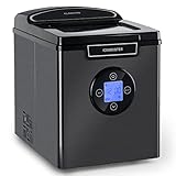 Klarstein Maquina de Hielo para Casa Portátil 2,5L, Ice Maker 12 kg Auto Limpieza, Maquina para Hacer Cubitos de Hielo Domestica para Hielos Grandes/Pequeños, Dispensador Hielo Encimera Pantalla LCD