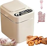 LPONAA Máquina De Pan Automática, Panificadora con Dispensador Automático De Frutos Secos, 26 Funciones Preestablecidas, Temporizador De 13 H Y Función De Mantener Caliente De 1 H, Capacidad De 500 G