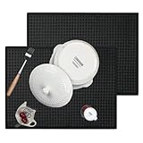 2 Alfombrillas de Secado Rápido de Microfibra, Escurridor, Para Cocina, Accesorios de Mesa, Lavar a Máquina, 51 x 38 cm, Color Negro