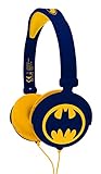 LEXIBOOK Warner Batman-Auriculares estéreo, Potencia Apta para niños, Plegable y Ajustable, Azul/Naranja, Color, Medium