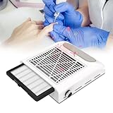 AISEELY 80W Aspirador Polvo de Uñas, Aspirador de Uñas de Manicura Profesional con 1 Filtro Reutilizables, Aspirador de Mesa Potente de Velocidad Ajustable para Manicura en El Salón O en El Hogar