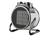 PUR LINE | Calefactor Industrial Cerámico 3000W Termostato Ajustable - Calefactor Industrial Suelo Tecnología Ultra Silenciosa y Bajo Consumo Diseño Retro en Gris