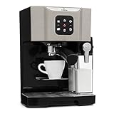 KLARSTEIN Cafetera Expreso de 1,4 l. con Espumador de Leche, Maquina Cafe 20 Bares, Cafetera Barista de 1450W para Café Molido, Coffee Machine, Cafeteras Café Helado, Capuccino, Café con Leche