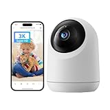 SwitchBot Cámara Vigilancia WiFi Interior 5MP, Pan/Tilt 3K Super HD, 360° Rastreo de Movimiento, Visión Nocturna, Notificaciones en Tiempo Real, Compatible con Alexa para Bebé/Mascotas (2.4Ghz)