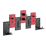 Drift Wall Hack - Organizador Modular Pared, Sistema Anclaje Sencillo, Organizadores y complemetos incluidos, Soporta 15kg, Color Rojo/Negro