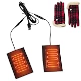 Almohadilla Calefactora USB para Guantes, Almohadilla Calefactora USB 2 En 1, Almohadillas Calefactoras para Guantes Eléctricos De 5 V, Almohadilla Calefactora De Invierno De Fibra De Carbono Unisex