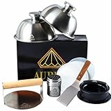 Aurum® Kit Hamburguesas Deluxe Con Prensa Hamburguesas Smash Burger, Molde Hamburguesas, Plancha Barbacoa, Prensa Para Tortillas, Pan Hamburguesa, Aplastador De Patatas, Utensilios Cocina Acero Molde