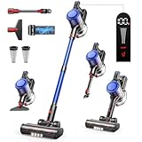 45kPA/550W Aspiradora sin Cable con Tableta Aromática 60Mins Aspiradora Vertical sin Cable Potente Escoba Aspiradora Antienredo para Mascota/Suelo/Alfombra,1.5L,Carga en Pared,con Cepillo para Sofá